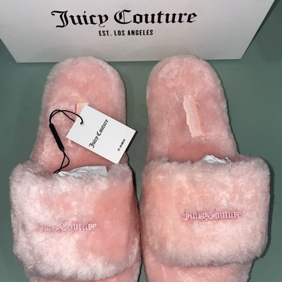 Juicy Couture pink fluffy slides UK 4 - Picture 3 of 3